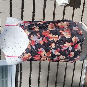 Abstract leaf/ floral colorful tank top